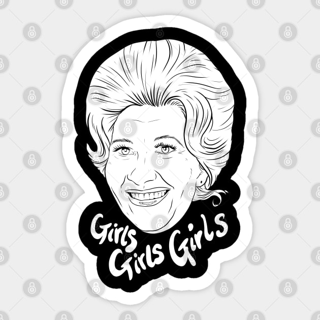 Mrs Garrett Sticker by RobskiArt